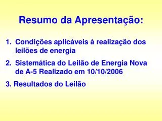 resumo da apresenta o