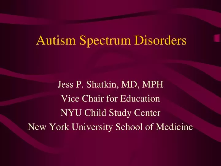 autism spectrum disorders