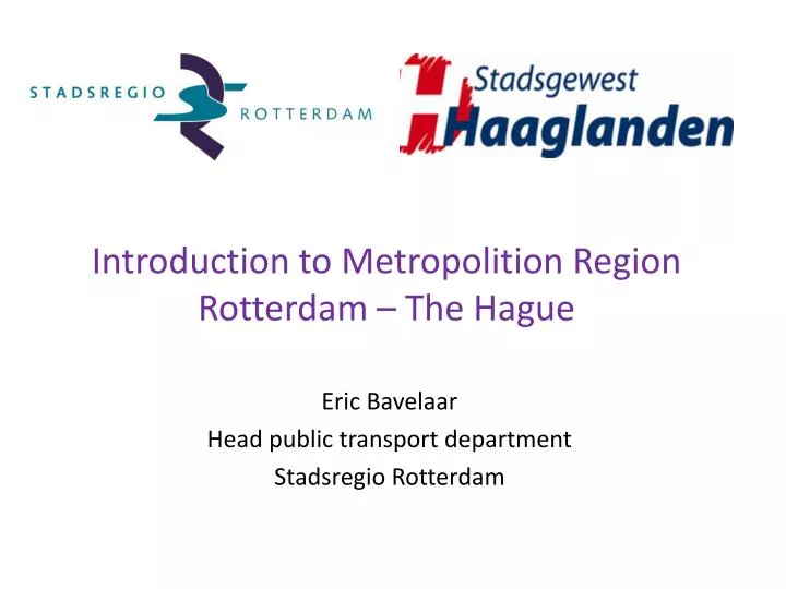 introduction to metropolition region rotterdam the hague