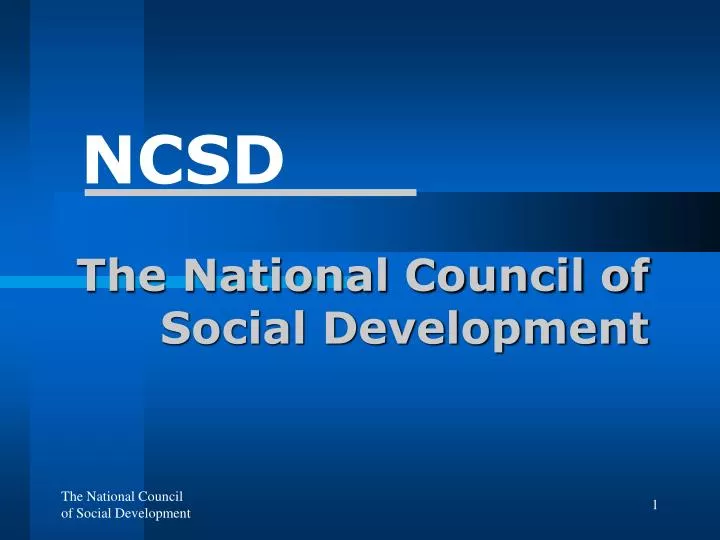the national council of social development