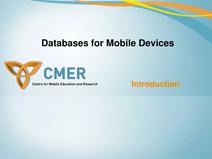 databases for mobile devices