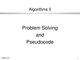 Algorithms II