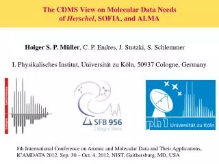 The CDMS View on Molecular Data Needs of Herschel , SOFIA, and ALMA