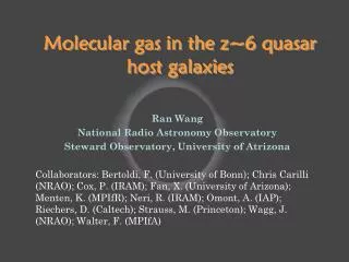 Molecular gas in the z~6 quasar host galaxies