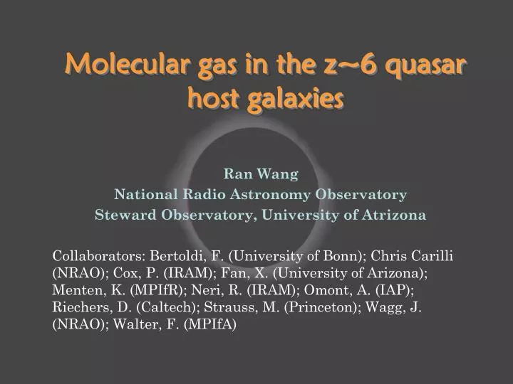 molecular gas in the z 6 quasar host galaxies