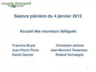 s ance pl ni re du 4 janvier 2012