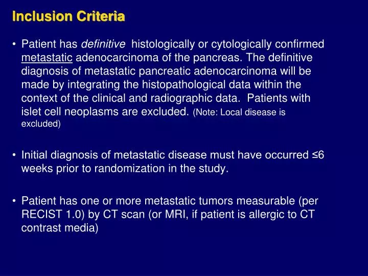 inclusion criteria