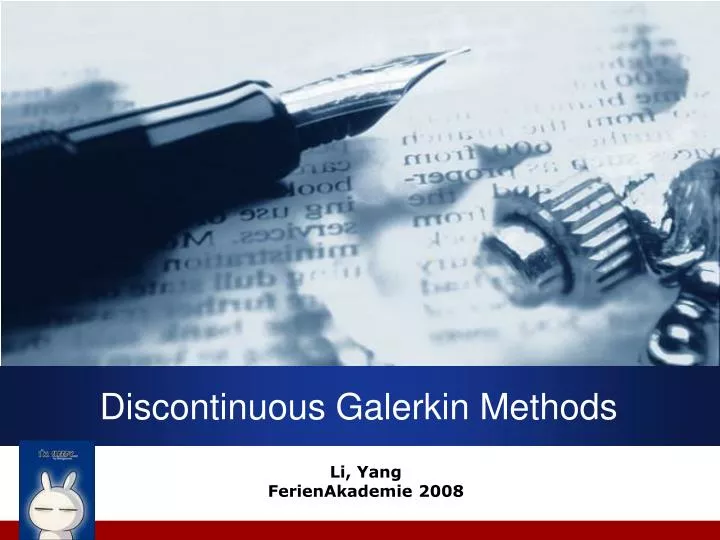 discontinuous galerkin methods