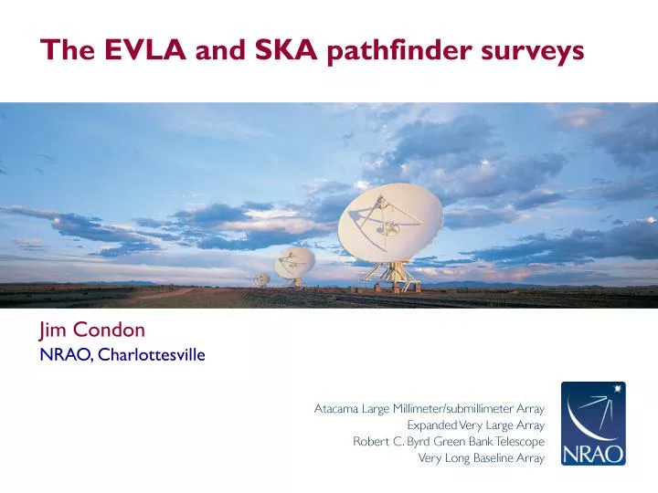 the evla and ska pathfinder surveys