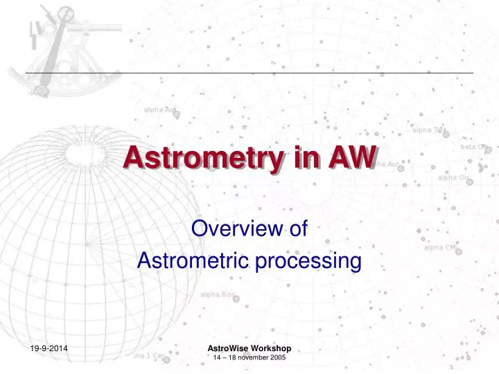 astrometry in aw