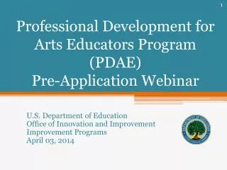 Professional Development for Arts Educators Program (PDAE) Pre-Application Webinar