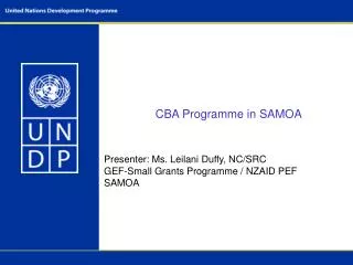 CBA Programme in SAMOA