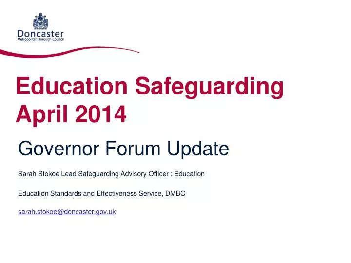 education safeguarding april 2014