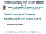 Tema 06: Programación Concurrente Sincronización con Espera Activa - slide 1