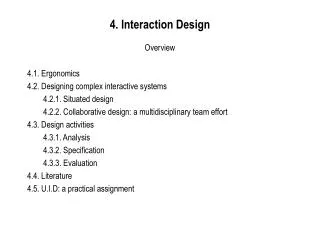 4. Interaction Design Overview