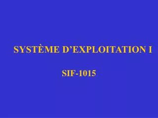 syst me d exploitation i
