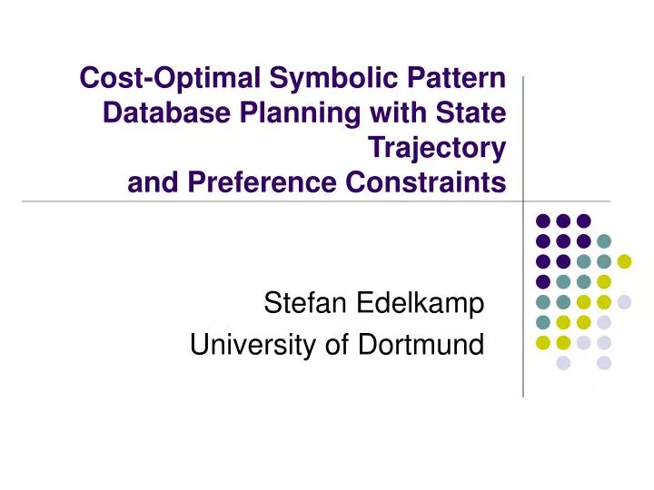 cost optimal symbolic pattern database planning with state trajectory and preference constraints