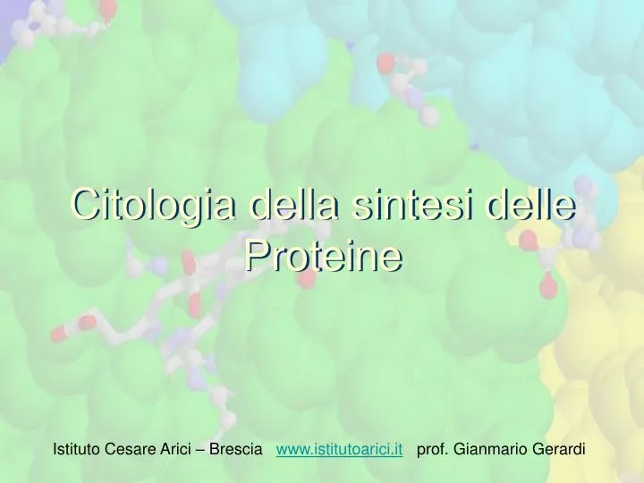 citologia della sintesi delle proteine