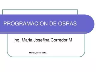 programacion de obras