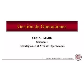 gesti n de operaciones