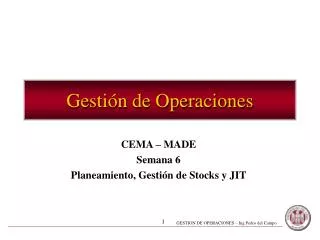 gesti n de operaciones