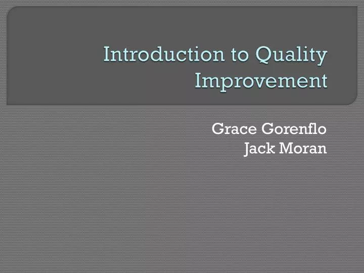 introduction to quality improvement