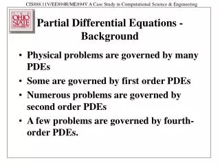 Partial Differential Equations - Background