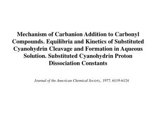 Journal of the American Chemical Society,, 1977, 6119-6124