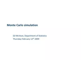 Monte Carlo simulation