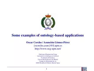 Some examples of ontology-based applications