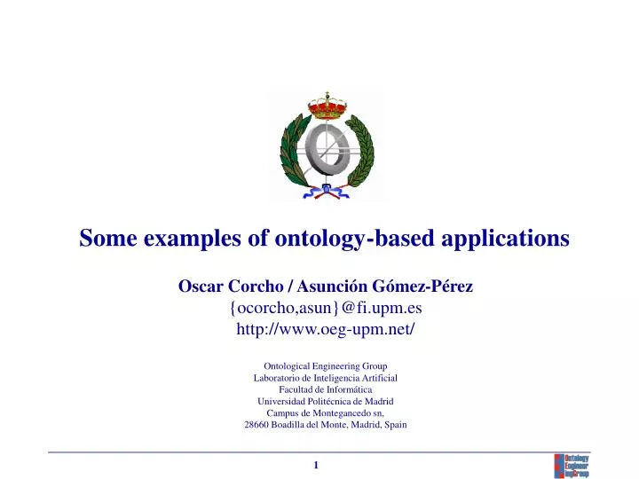 some examples of ontology based applications