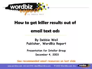 How to get killer results out of email text ads