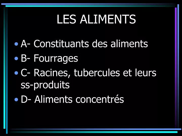 les aliments