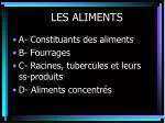 LES ALIMENTS - slide 1