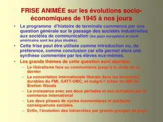 frise anim e sur les volutions socio conomiques de 1945 nos jours