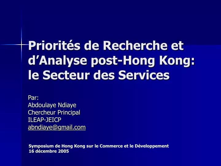 priorit s de recherche et d analyse post hong kong le secteur des services