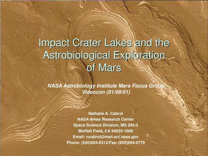 impact crater lakes and the astrobiological exploration of mars
