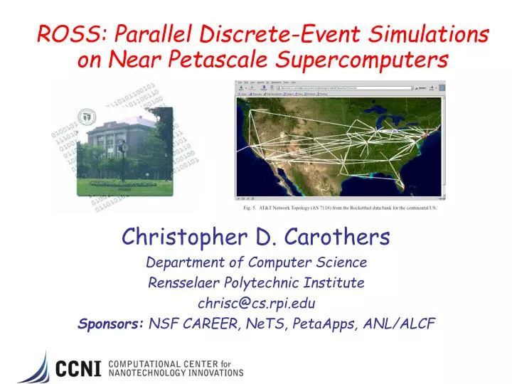 ross parallel discrete event simulations on near petascale supercomputers