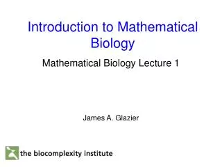 Introduction to Mathematical Biology