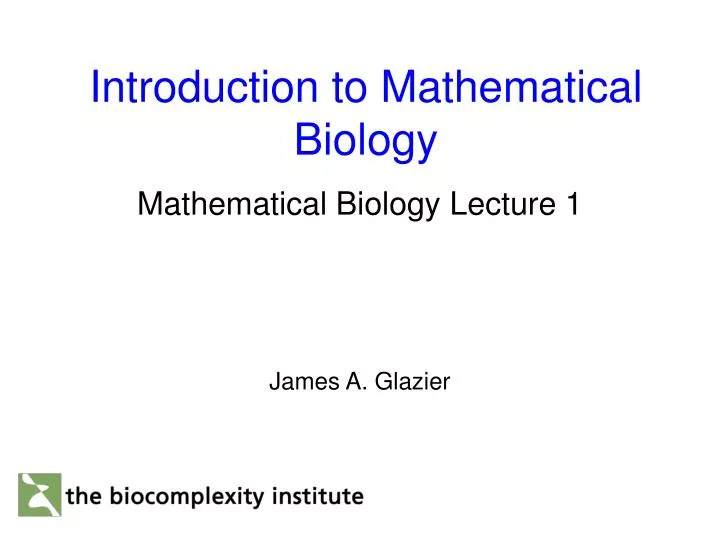 introduction to mathematical biology