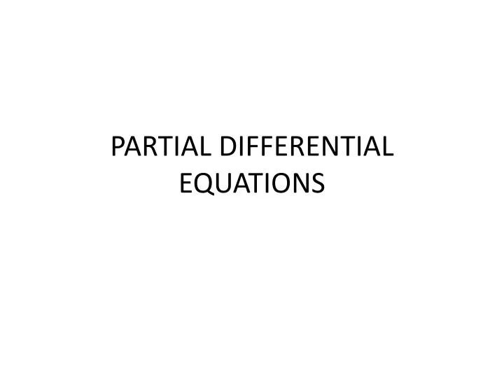 partial differential equations