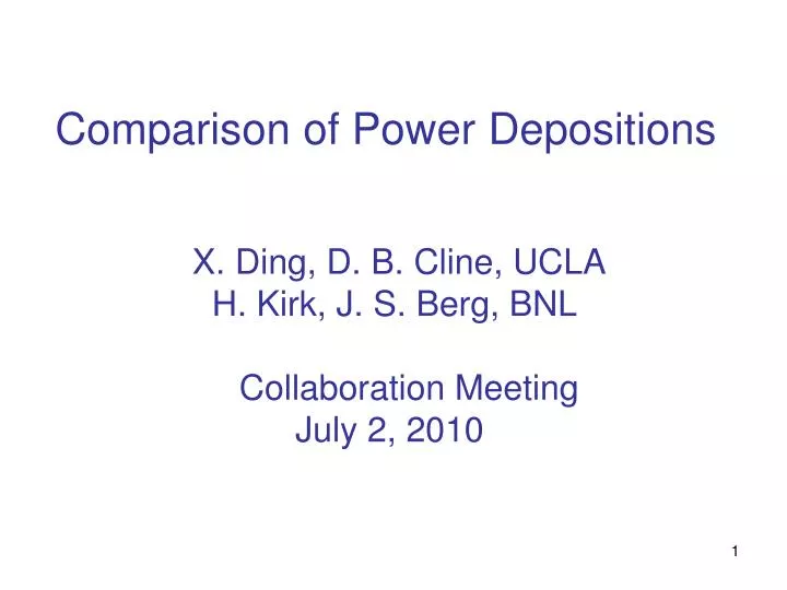 comparison of power depositions
