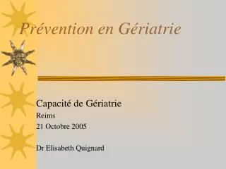 pr vention en g riatrie