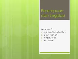 perempuan dan legislasi