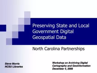 Preserving State and Local Government Digital Geospatial Data