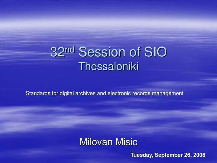 32 nd session of sio thessaloniki