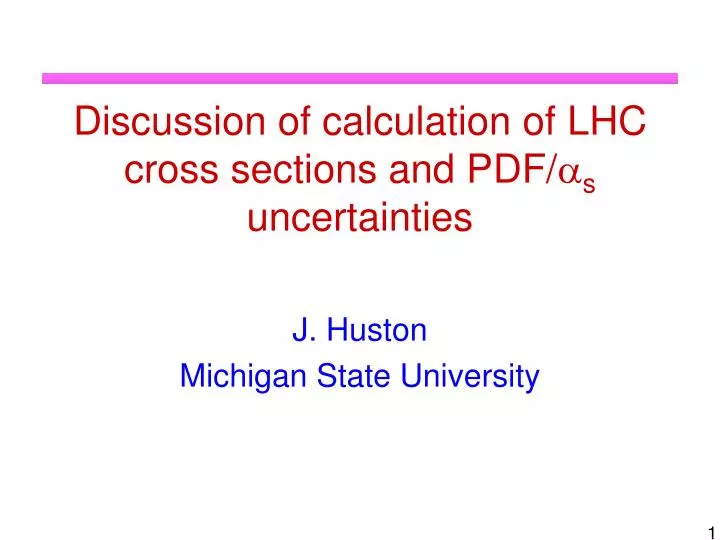 discussion of calculation of lhc cross sections and pdf a s uncertainties