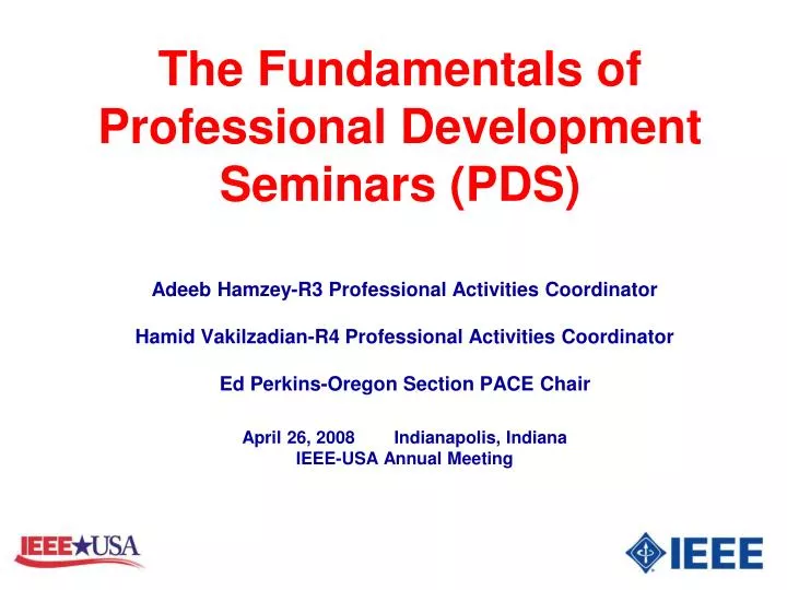 the fundamentals of professional development seminars pds