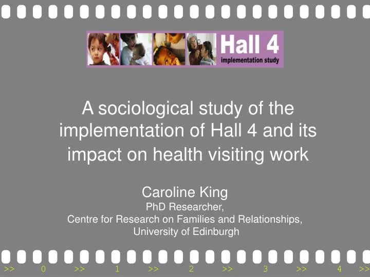 a sociological study of the implementation of hall 4 and its impact on health visiting work