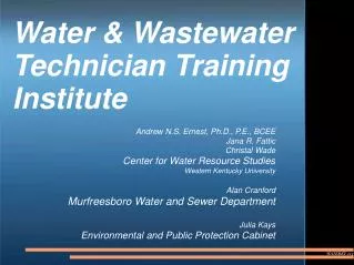 Water &amp; Wastewater Technician Training Institute